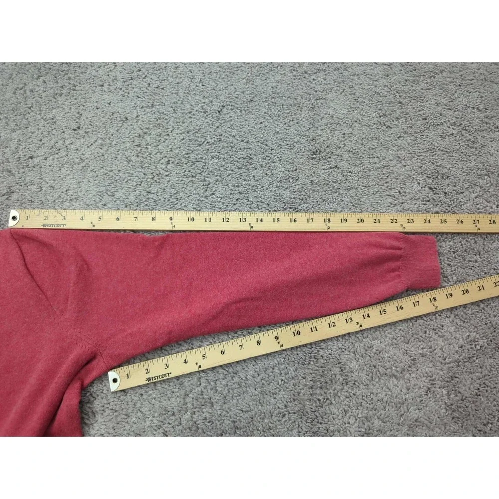 J Crew Sweater Mens Large Red‎ Pullover V-Neck Long Sleeve 100% Cotton Knit